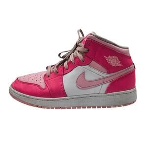 Nike Youth Fierce Pink Air Jordan 1 Mid GS Athletic Casual Sneaker